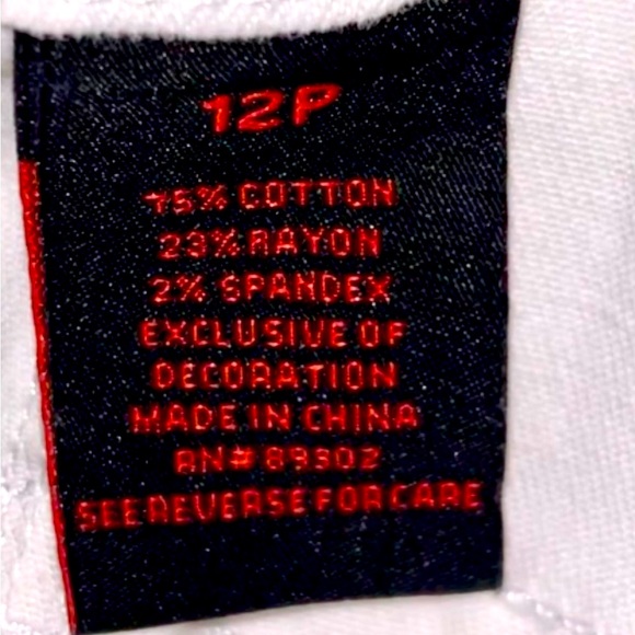 EARL Jeans: WHITE (Skinny Ankle) w/BLUE 🧵EMBROIDERED HEM-Denim, SIZE 12P, NWT! - Picture 9 of 14